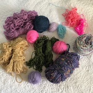 Various acrylic yarn partial skeins